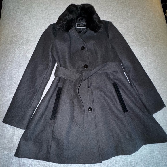 Apt 9 Women's Charcoal Gray Wool Blend Pea Coat - Picture 8 of 15